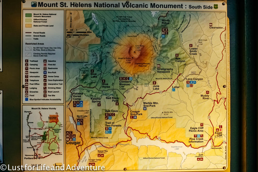 Mt St Helens Map